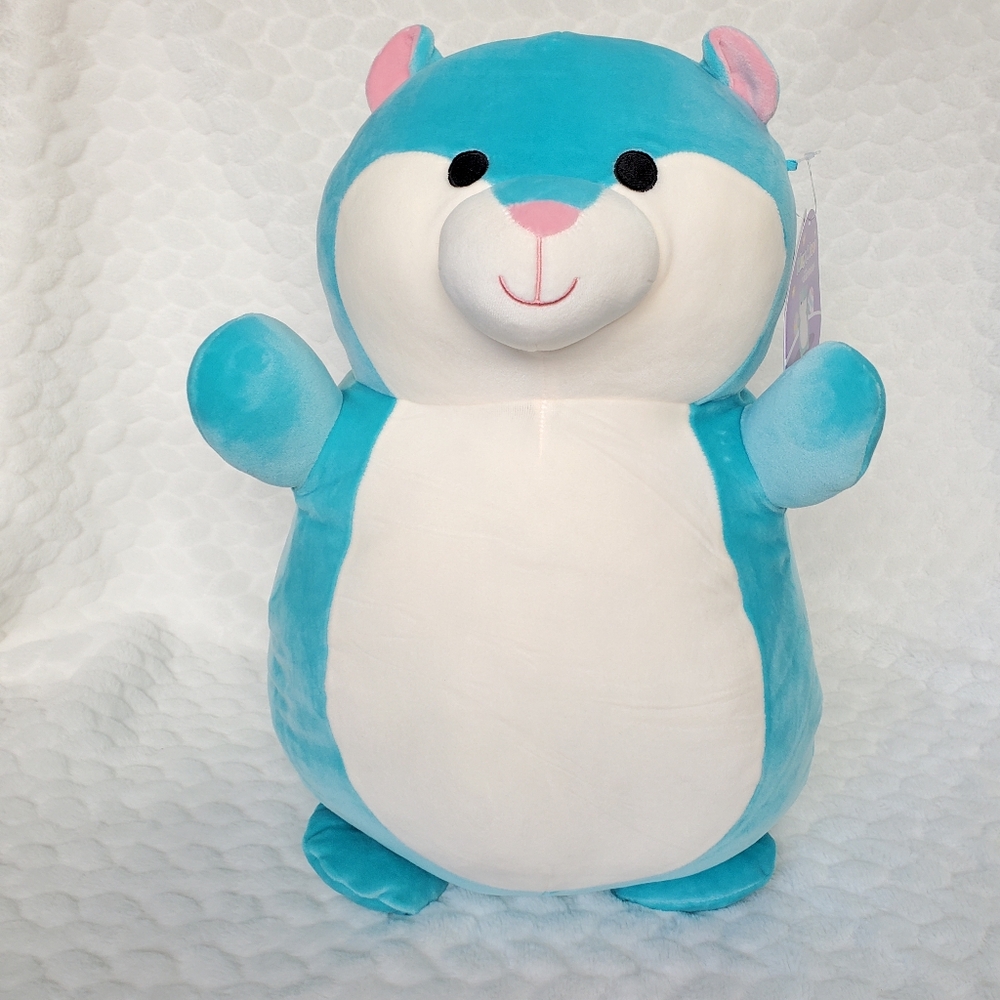 Hobart Hugmees Squishmallows 18 Inch BNWT Teal Hamster Easter Plush Toy